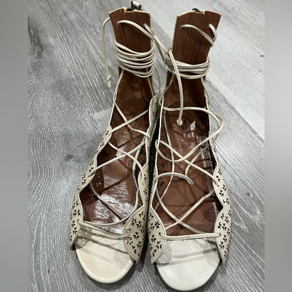 Alaia lace up sandals size 36